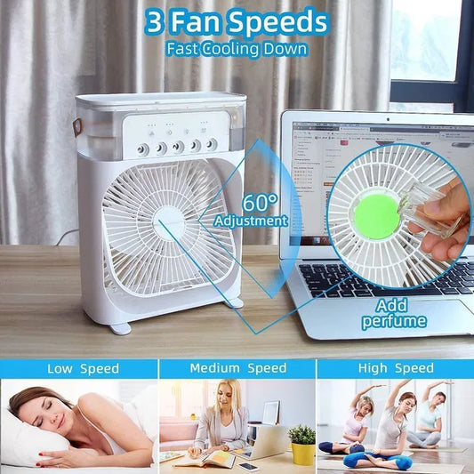 Portable Air Conditioner Fan 7 Color Changing Light