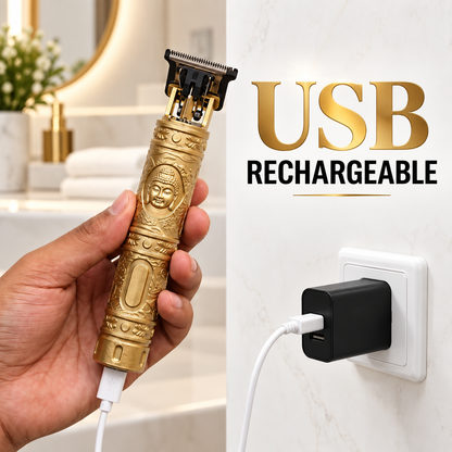 Stylish Golden Rechargeable Trimmer with Free Digital Watch