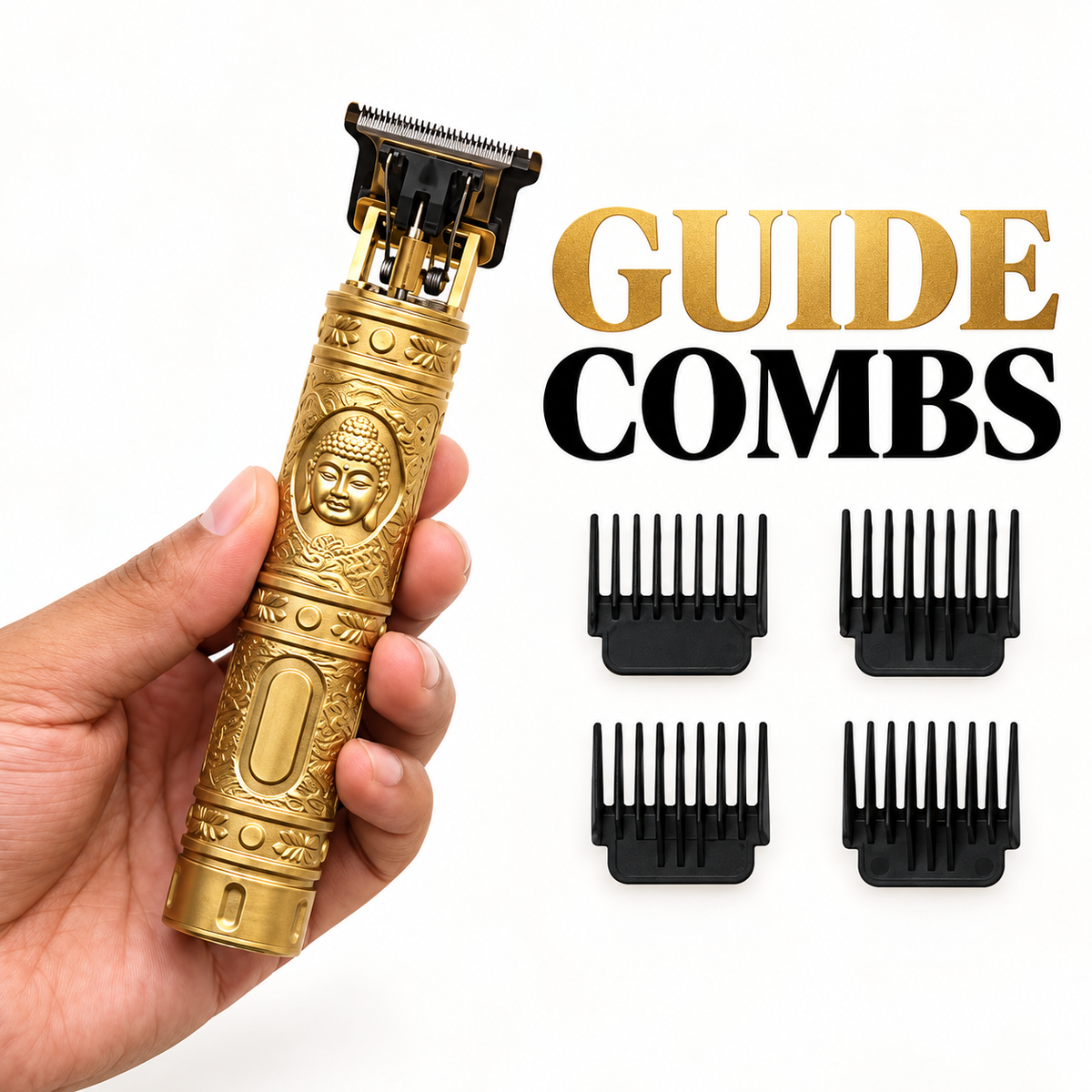Stylish Golden Rechargeable Trimmer with Free Digital Watch